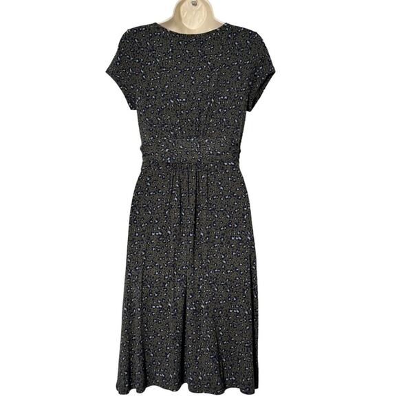 Boden Amelie Jersey Stretch Dress Short Sleeve Green Leopard Print 6R - Picture 6 of 13